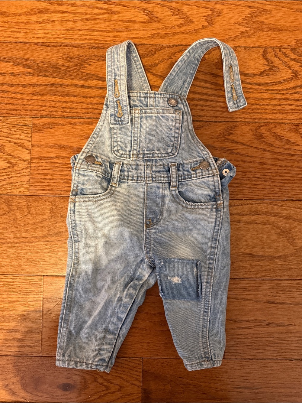 Old Navy Light Blue Denim Kids Overalls with Patch Detail